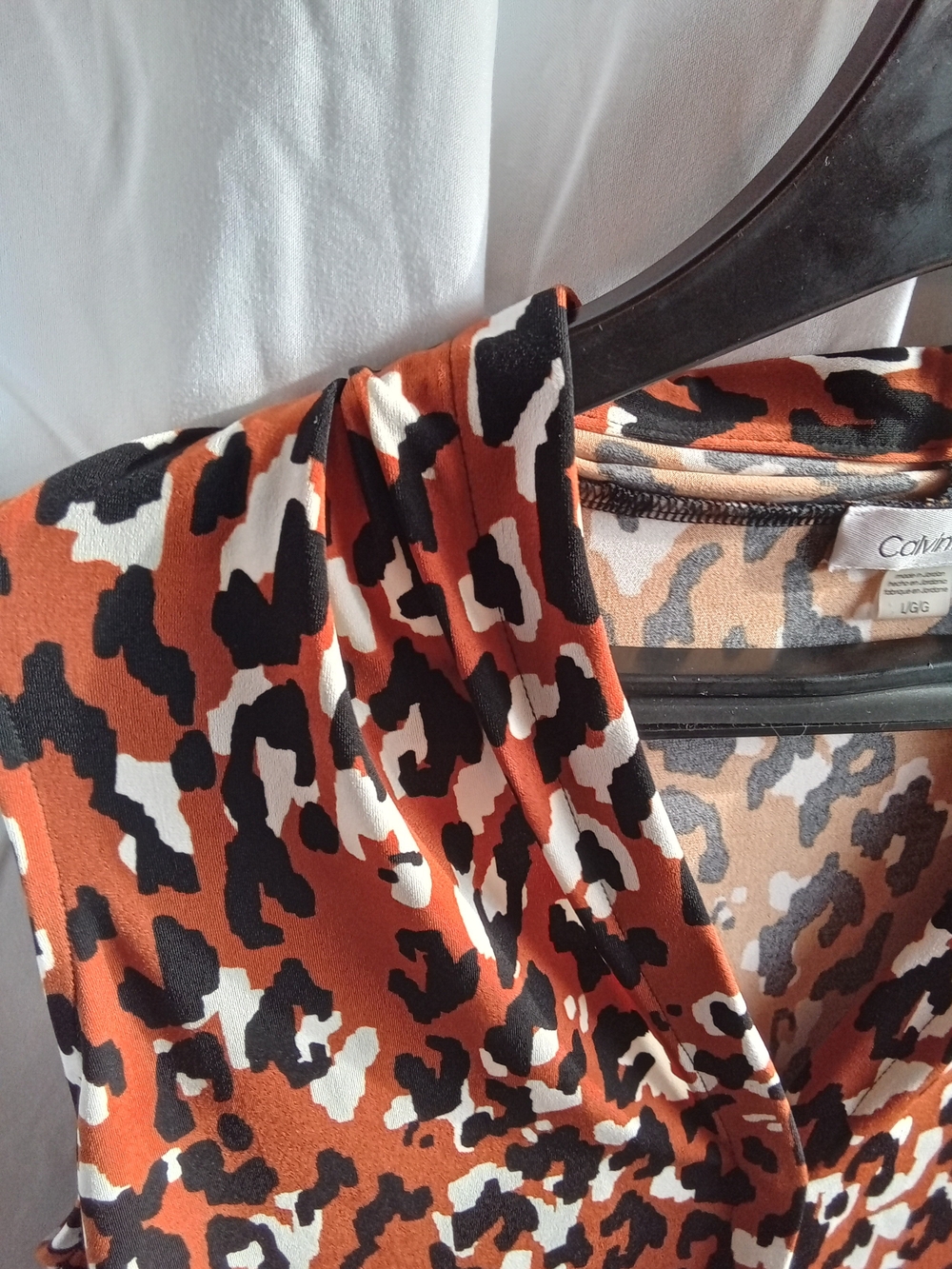 Calvin Klein Rust Leopard Print Sleeveless Camisole L - Picture 5 of 6